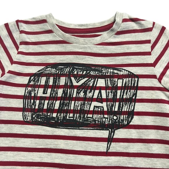 Marks & Spencer 3-4Y Red Striped Hiya! Word Bubble Shirt - Picture 2 of 5